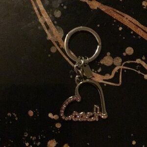 Coach Silver Heart Keychain